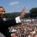 Martin Luther King, Jr. addresses a crowd.